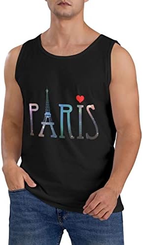 Erkek Pamuk Tank Top Galaxy-Paris-Eyfel Kulesi Atletik Gömlek Boks spor gömlekler Düz Yelek Tee