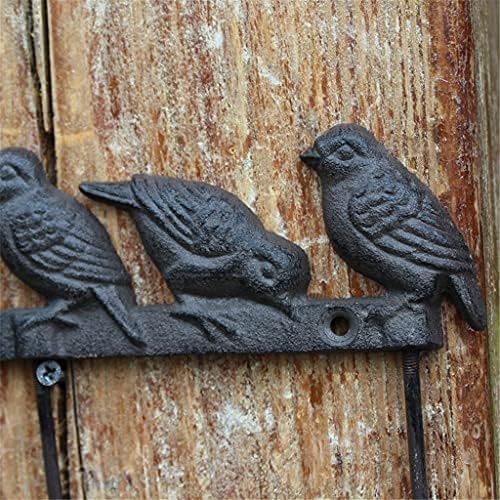 n / a Ülke Tarzı 5 Kuşlar Tasarım Siyah Dökme Demir Duvar Kancaları 3 Askı Çiftlik Evi Aksan El Yapımı Metal Hayvan