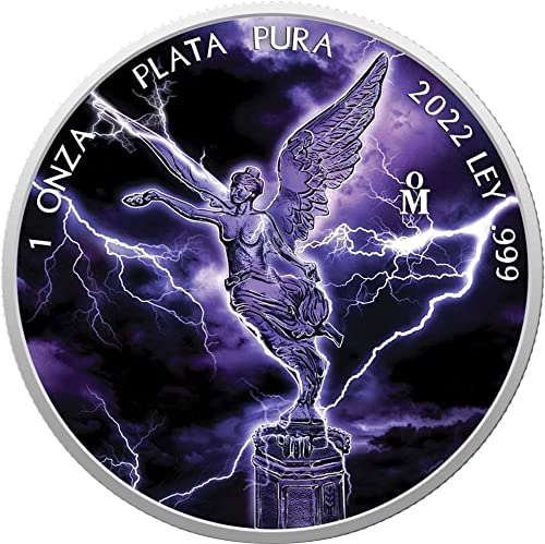 2022 DE Fırtına Sürümü PowerCoin Libertad Fırtına Liberty 1 Oz Gümüş Sikke Meksika 2022 BU Parlak Dolaşımsız