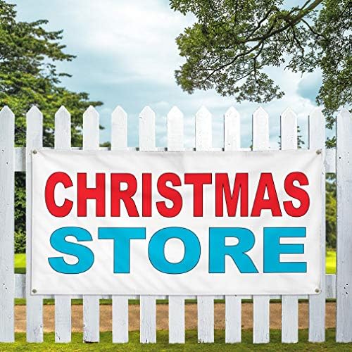Vinil Afiş Çoklu Boyutları Noel Mağaza Kırmızı Mavi Tatil ve Günler Açık Hava Endüstriyel Yard Işaretleri 10 Grommets