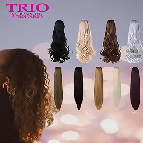 Trio saç ekleme gerçek insan saçı, uzatma klipsleri, at kuyruğu uzatma ve çörekler saç parçası, saç peruk, Premium