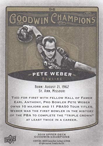 2019 Üst Güverte Goodwin Şampiyonları Çoklu Spor 96 Pete Weber Bowling