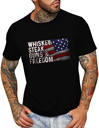 XXBR erkek Yurtsever Kısa Kollu T-Shirt, yaz Retro Amerikan Bayrağı Baskı Crewneck Rahat Gevşek Temel Tee Tops