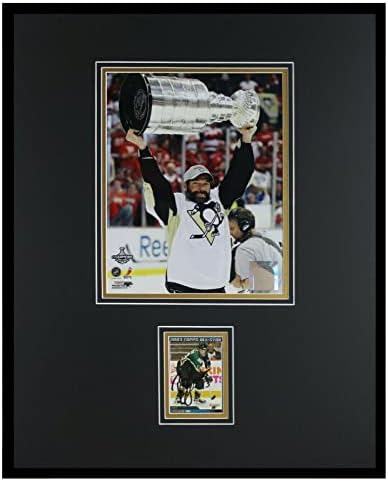 Bill Guerin İmzalı Çerçeveli 16x20 Fotoğraf Ekranı JSA 2009 Penguenler Stanley Kupası-İmzalı NHL Fotoğrafları