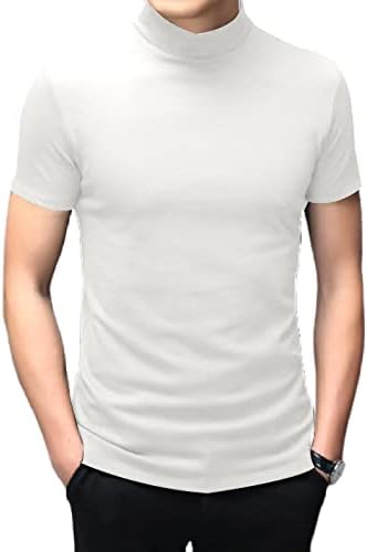 Rela Bota Erkek moda T-Shirt Fanilalar termal iç çamaşır Üstleri Yarım Balıkçı Yaka Kısa Kollu Slim Fit Temel Kazak