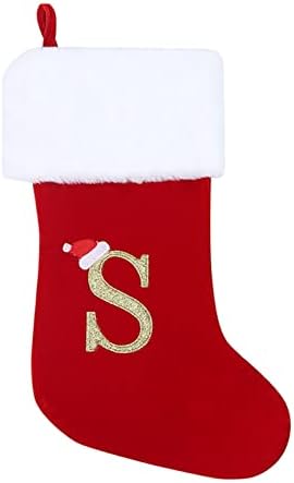 Noel Vitray Monogram Noel Çorap Çorap Klasik Kişiselleştirilmiş Çorap Dekorasyon için Aile Tatil Sezonu Karakter Alfabe