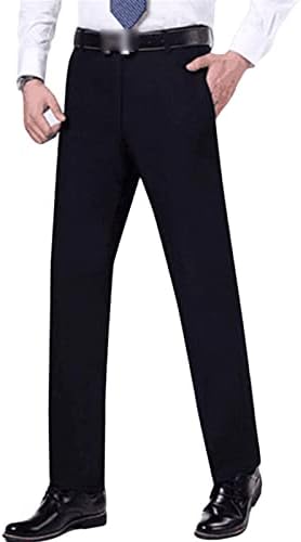 Erkek Katı 4 Yönlü Streç Pantolon Düz Fit Düz Ön Elbise Pantolon İş Hafif Ultra İnce rahat pantolon