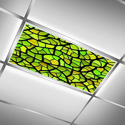 GRTARANY Vitray mozaik 2 paket floresan ışık kapakları Filmler ışıklık tavan Sınıflar için Ofis, Hastaneler ve Ev
