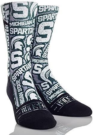 Rock'em Giyim Michigan Eyalet Üniversitesi MSU Spartalılar Özel Atletik Mürettebat Çorapları