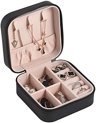 CASEGRACE 2 adet Taşınabilir Seyahat Mini Mücevher Kutusu Deri Mücevher Yüzük Organizatör Vaka hediye paketi Kutusu