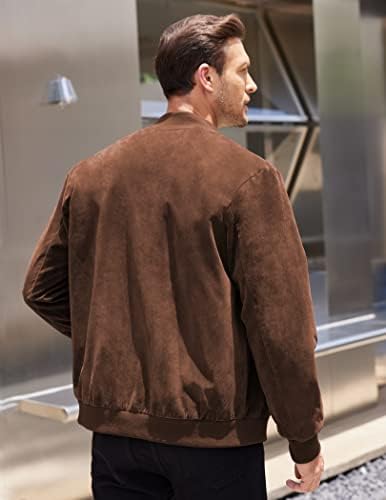 COOFANDY erkek Casual kolej ceketi Vintage Hafif Süet Bombacı Ceketler