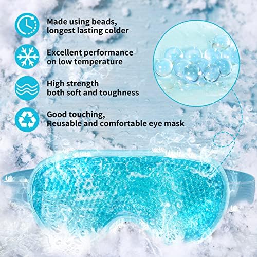 Soğutma Buz Jel Göz Maskesi Kullanımlık Göz Maskeleri, Uyku Maskesi Peluş Sırtlı Baş Ağrısı, Şişlik, Migren, Stres