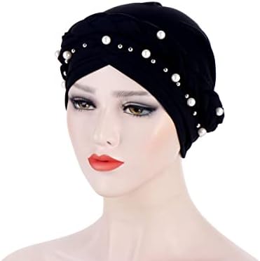 Fxhıxıy Kadın Başörtüsü Boncuk Inci Örgü Türban Şapka başörtüsü Kanser Kemo Kasketleri Bandana Headwrap Kap