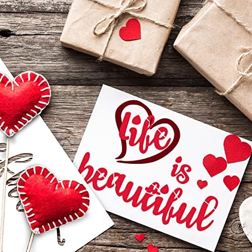8 Adet sevgililer Günü Şablon Seti Kalp Aşk Boyama Şablon Şablonları Düğün Yıldönümü için Yeniden Kullanılabilir Çizim