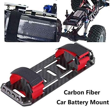 RC Araba Pil Plakası, karbon Fiber Pil Montaj Plakası için Kravat ile 1/10 Traxxas Hsp Redcat RC 4 Tekerlekten Çekiş