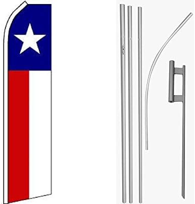 AES Devlet Texas Swooper Süper Bayrak ve 16ft Bayrak Direği Kiti / Zemin Başak Afiş Çift Dikişli Solmaya Dayanıklı