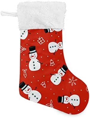 Noel Çorapları Kardan Adam Noel Hediyesi Kar Tanesi Jingle Bells Kırmızı Noel Beyaz Peluş Manşet Merserize Kadife