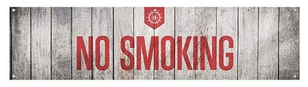 CGSıgnLab / Sigara İçilmez-Deniz Ahşabı Rüzgara Dayanıklı Dış Mekan fileli Vinil Afiş / 8'x2'