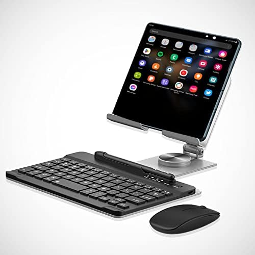 MARKA seti Z Katlama 4 Standı, Katlanır 360 ° Dönen Tablet ve Telefon Standı, [Bluetooth Klavye+Katlanır Gerilebilir