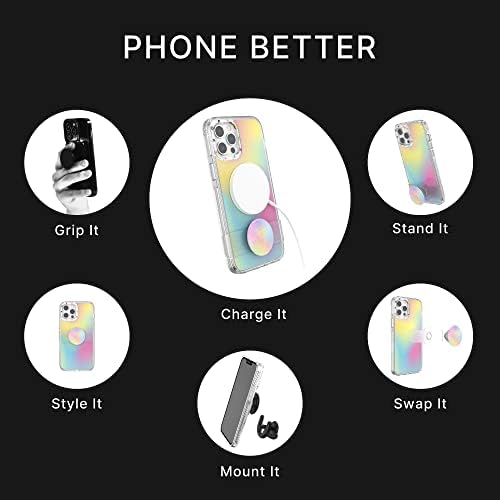 PopSockets Soyut iPhone 12 Pro Max Kılıf, Yeniden Konumlandırılabilir Kaydırmalı Kavrama ve MagSafe ile Uyumlu