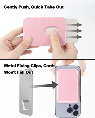 Çift Sıralı Mıknatıslı Mag Güvenli Cüzdan-Minimalizm Deri Mag Güvenli Kartlık-iPhone 14/13/12 Serisi Model ve Magsafe