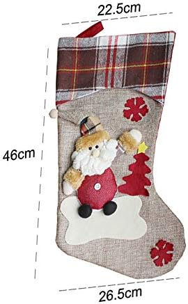 N / A Noel Çorap, 3 Paket 18 Büyük Boy Noel Çorap Santa Kardan Adam Ren Geyiği Noel Karakter Aile Tatili için Noel