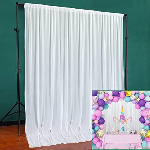 10x10ft Beyaz Zemin Perdeleri Partiler için, Şeffaf Kırışıklık Ücretsiz Polyester Düğün Zemin Panelleri Perdeler Doğum