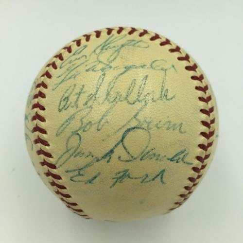 Güzel 1954 New York Yankees Takımı, JSA COA İmzalı Beyzbol Toplarıyla Beyzbol Mickey Mantle'ı İmzaladı
