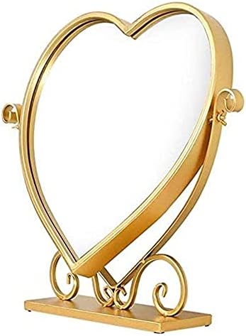 Makyaj masası aynası makyaj aynası, Demir İskandinav Masaüstü Ayna Döndürülebilir Yaratıcı Dekoratif Altın HD Masaüstü