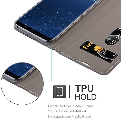 Cadorabo Kitap Çantası Samsung Galaxy S8 Plus ile Uyumlu Gri Siyah - Manyetik Kapatma, Stand İşlevi ve Kart Yuvası