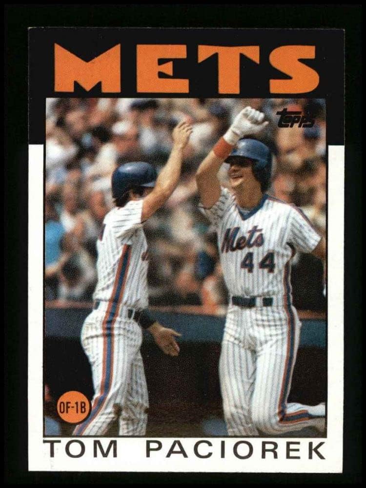 1986 Topps 362 Tom Paciorek New York Mets (Beyzbol Kartı) NM / MT Mets