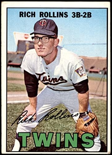 1967 Topps 98 Zengin Rollins Minnesota ikizleri (Beyzbol Kartı) (Eldivenin Üzerindeki Etikette Kırmızı veya Siyah