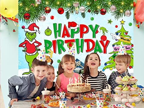 Noel Doğum Günü Partisi Süslemeleri, 5x3 Ft Mutlu Doğum Günü Backdrop Çocuk Parti Malzemeleri için Mutlu Doğum Günü