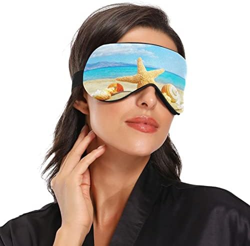 Plaj Kabuk Denizyıldızı Nefes Uyku Gözler Maske, Serin Duygu Göz Uyku Kapak için Yaz Dinlenme, elastik Konturlu Körü