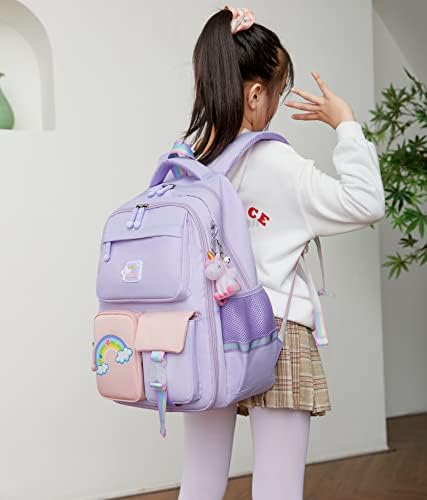 Çocuk sırt çantaları Kızlar için Okul Çantası Kadın Rahat Ambalaj Su Geçirmez laptop çantası. (Mavi, Küçük)