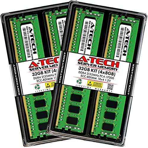 A-Tech 32GB Kiti (4x8GB) ram bellek için Supermicro X11SPH-nCTPF-DDR4 2133MHz PC4 - 17000 ECC Kayıtlı RDIMM 1Rx4 1.2