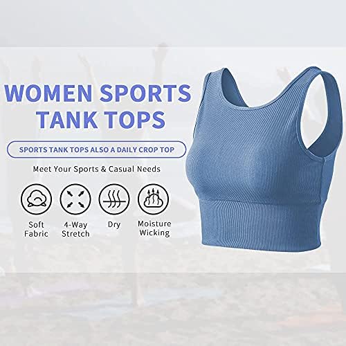 Egzersiz Kırpma Tankı Üstleri Kadınlar için Katı Konfor Kolsuz Gömlek Rahat Spor Spor Yoga Geri Dönüşümlü Nervürlü