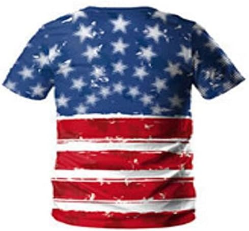 2023 Yeni Erkek Grafik Tees Casual Tshirt 3D 4th Temmuz Bayrağı Desen Vintage T Shirt Gömlek Tunik Y