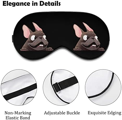 Fransız Bulldog Komik Uyku Göz Maskesi Yumuşak Körü Körüne Göz Kapağı Ayarlanabilir Kayış ile Gece Siperliği Erkekler