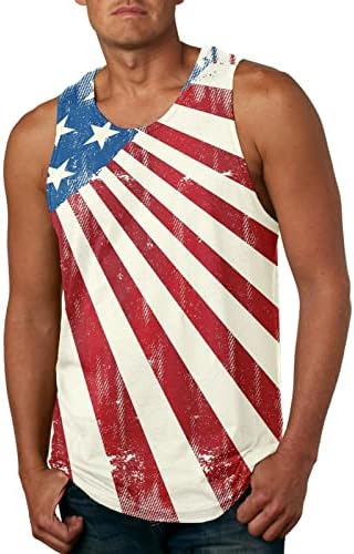 Tasarımcı T Shirt Erkekler için Yaz Yeni Amerikan Bağımsızlık Günü Pamuk 3D Baskı Rahat erkek Tank Top Erkek Gömlek