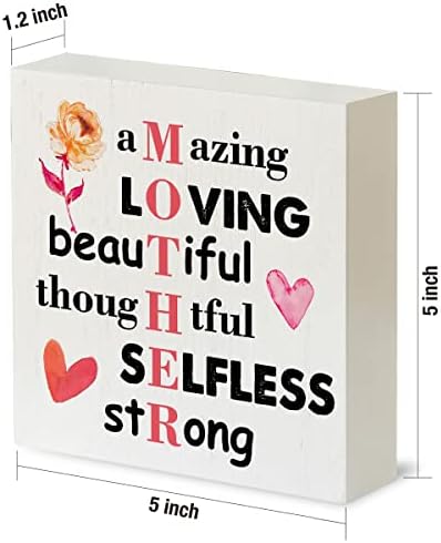 Ülke Anne Kelime Ahşap kutu işareti Rustik İnanılmaz Sevgi Dolu Güzel Anne ahşap kutu işareti Dekoratif İşareti Blok