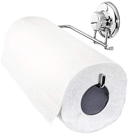 HASKO Aksesuarları-Vantuz Kağıt Havlu Tutacağı-Banyo ve Mutfak için Krom Kaplama Paslanmaz Çelik Çubuk (Krom)