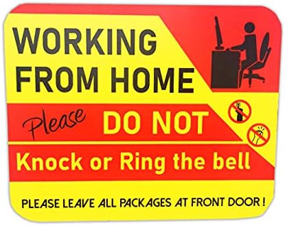 Evden Çalışma Tabela / Lütfen Kapı zilini Çalmayın veya Çalmayın veya Rahatsız etmeyin, Paketleri ve teslimatları
