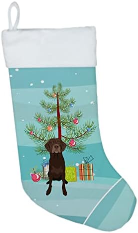 Caroline'ın Hazineleri WDK3085CS Labrador Retriever Çikolata 2 Noel Noel Çorap, Şömine Asılı Çorap Noel Sezonu Parti