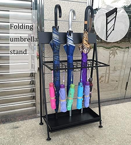 XHALERY Şemsiye Raf Standı, Şemsiye Tutucu, Şemsiye Standları Şemsiye Standı Otel Büyük Kapasiteli, Ferforje Katlanır