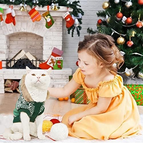 EMUST Noel Kazak Köpek, Küçük Orta Büyük Köpekler için Örme Noel Köpek Kazak / Köpek / Kedi / Yavru, Ren Geyiği ile