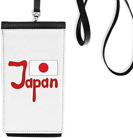 Japonya Ulusal Bayrak Kırmızı Desen Telefon Cüzdan çanta Asılı Cep Kılıfı Siyah cep
