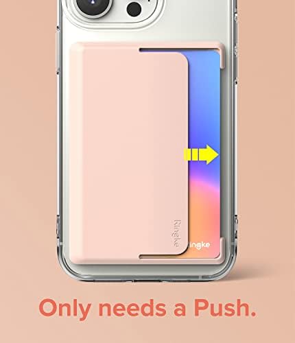 Ringke Yan Yuvası Kart Tutucu iPhone Galaxy Akıllı Telefonlar ile Uyumlu, Cüzdan Üzerinde Yapışkan Çubuk İnce Sert