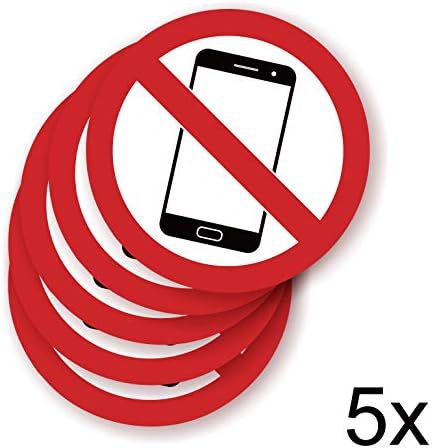 Sinyal Etiketi-Telefon, Cep Telefonu, Akıllı Telefon Yasaktır-5 Çıkartma-5.8