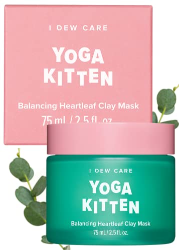 I DEW CARE Yıkamalı Kil Maskesi - Yoga Kitten | Anneler Günü, Lekeye Eğilimli Ciltler için Kaolin, Kalp Yaprağı ve